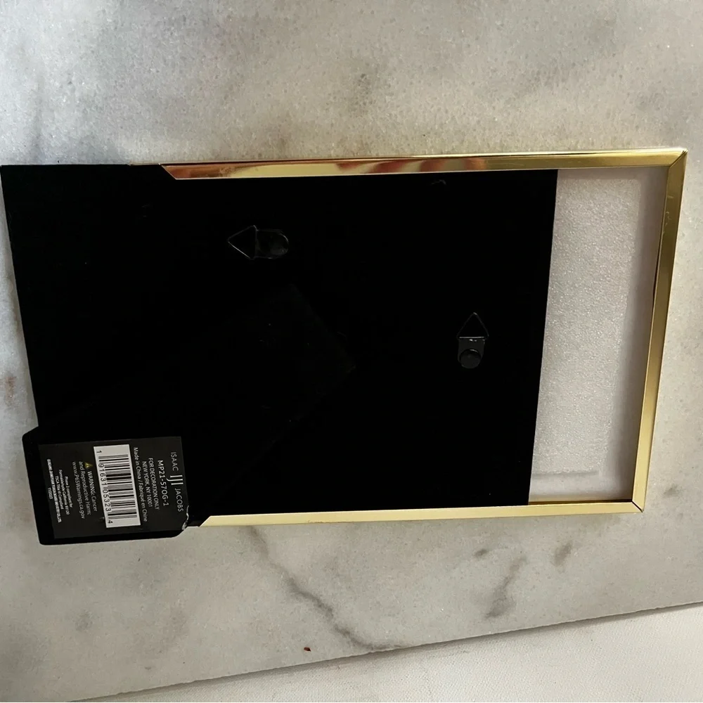 Vintage gold and false leather Green Picture Frame 4”x6” photo